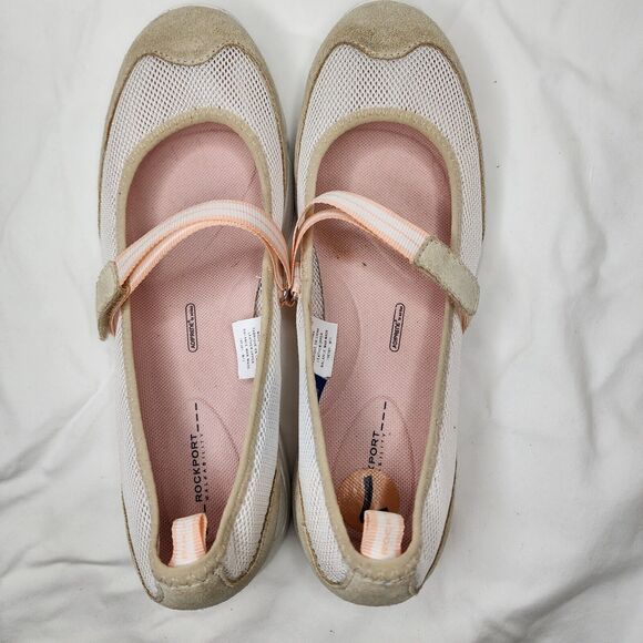 Rockport Women Size 7 Mary Jane Shoes Hook And Loop Washable Pink/cream... - Picture 5 of 6